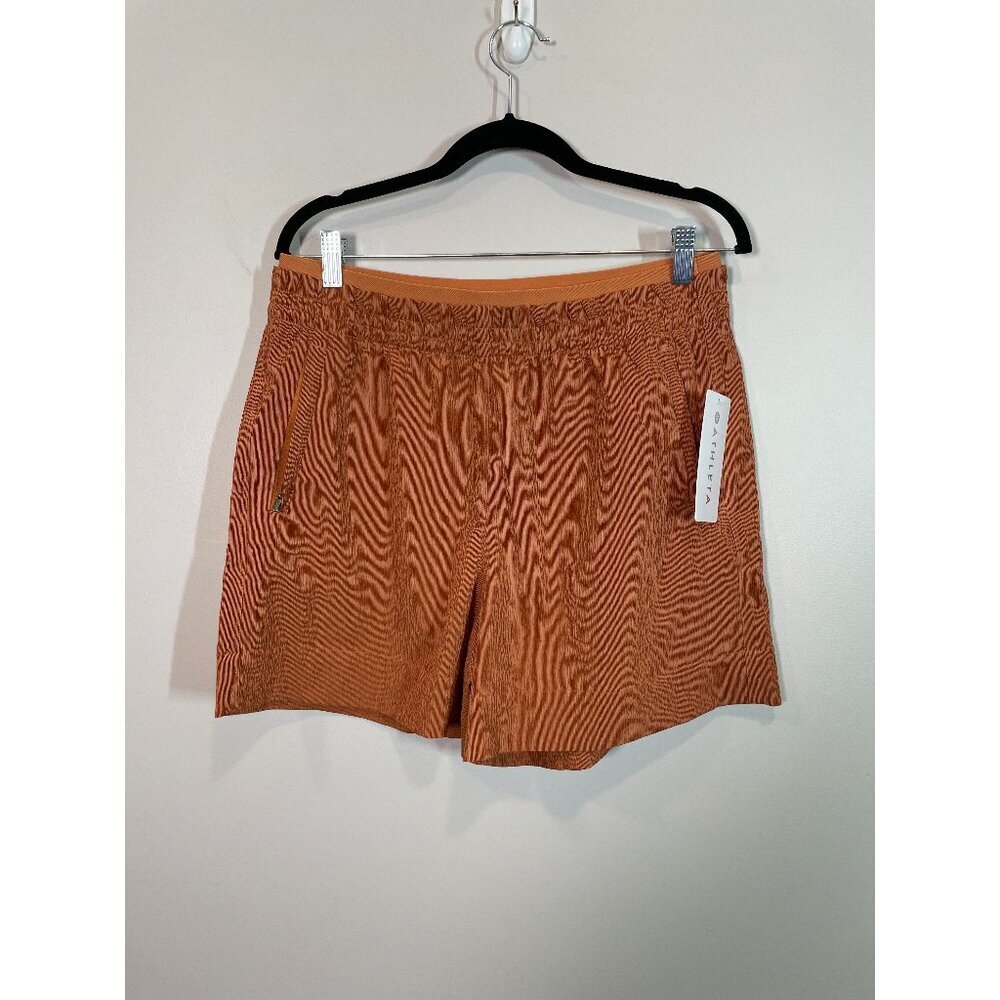 Athleta NWT Echo Short Women's Size 12 Orange Athletic Shorts Pull On MSRP $79